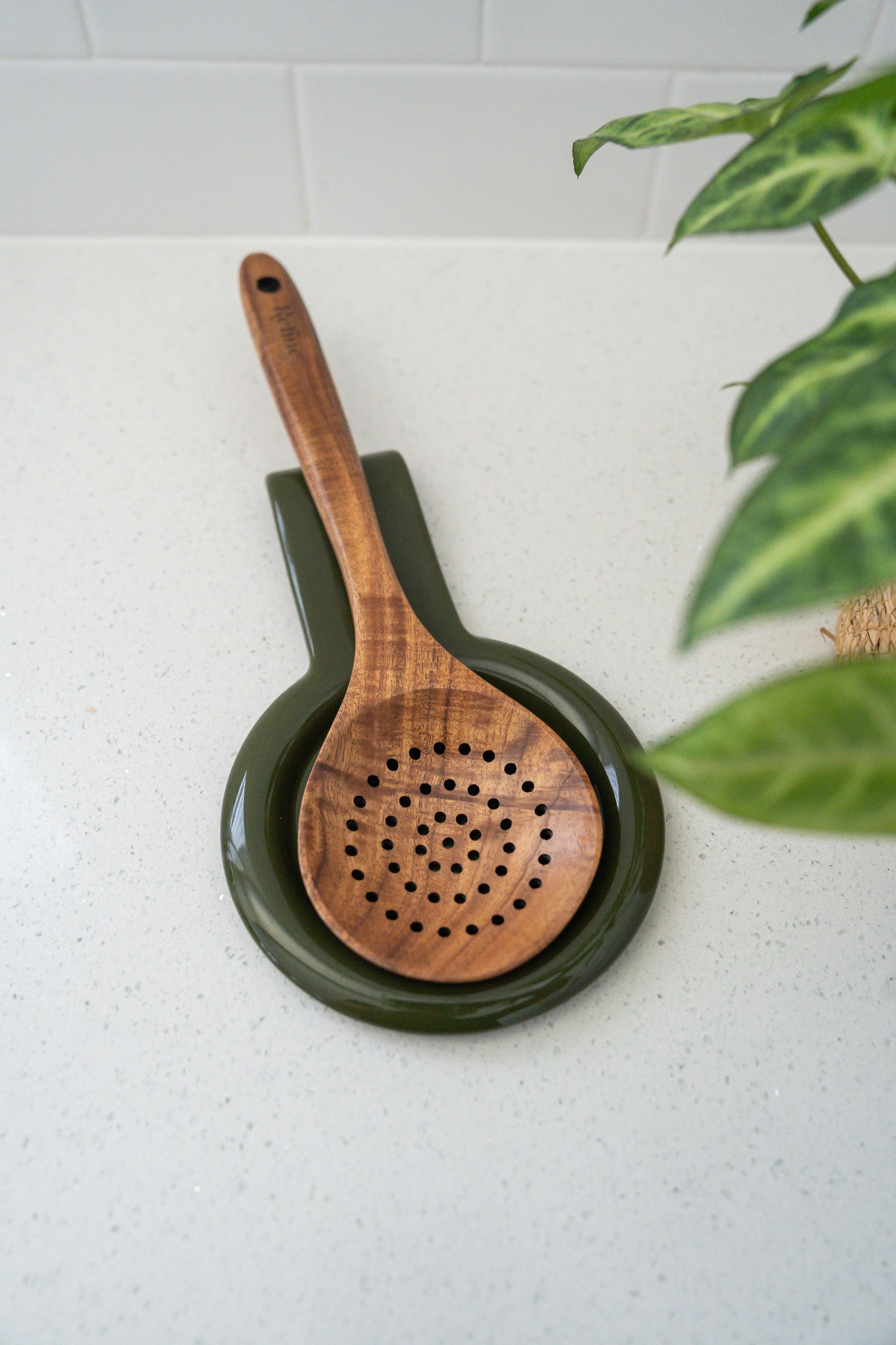 Teak Slotted Spoon