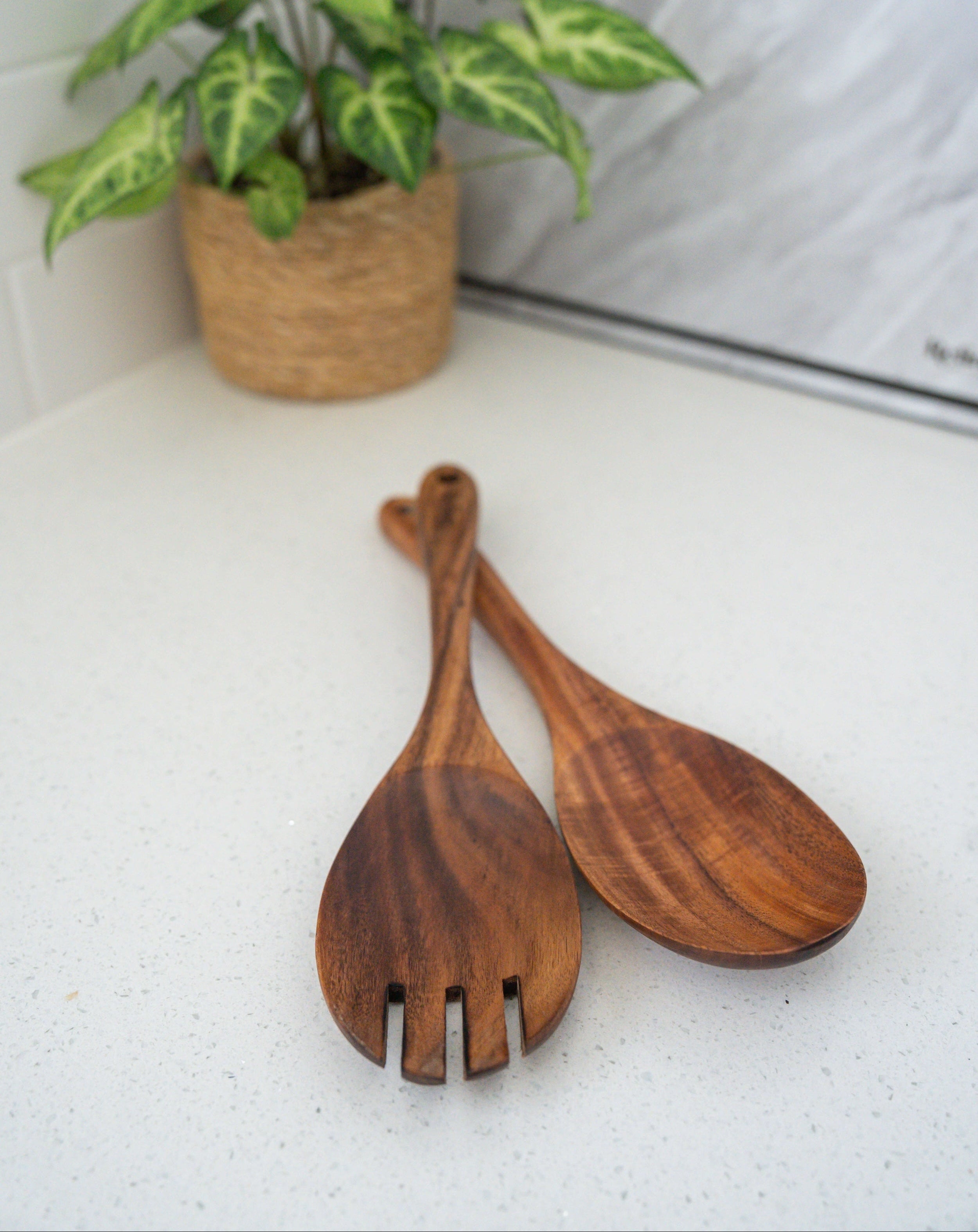Teak Salad Server Set