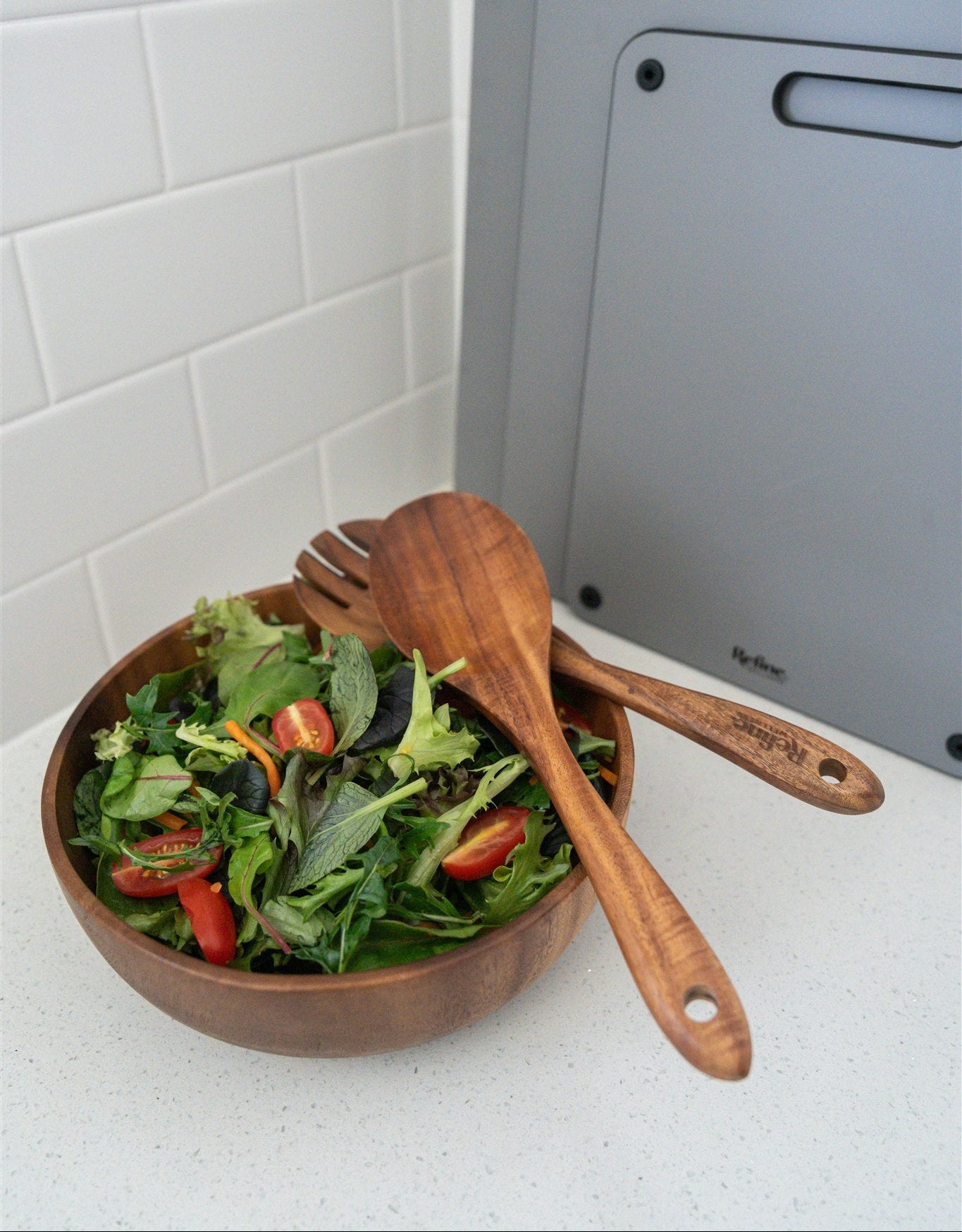 Teak Salad Server Set